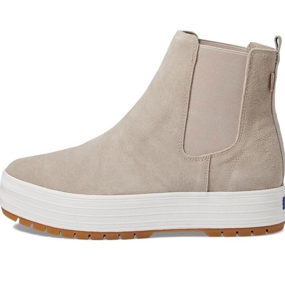 Keds The Platform Chelsea High Top Sneakers Boots Grey Taupe Suede 8 - Picture 2 of 11